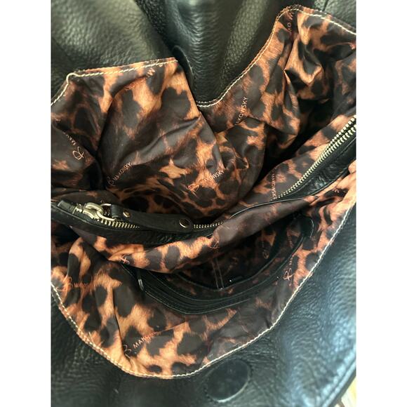 B. Makowsky leather purse/handbag black with silver toned hardware - Picture 3 of 5